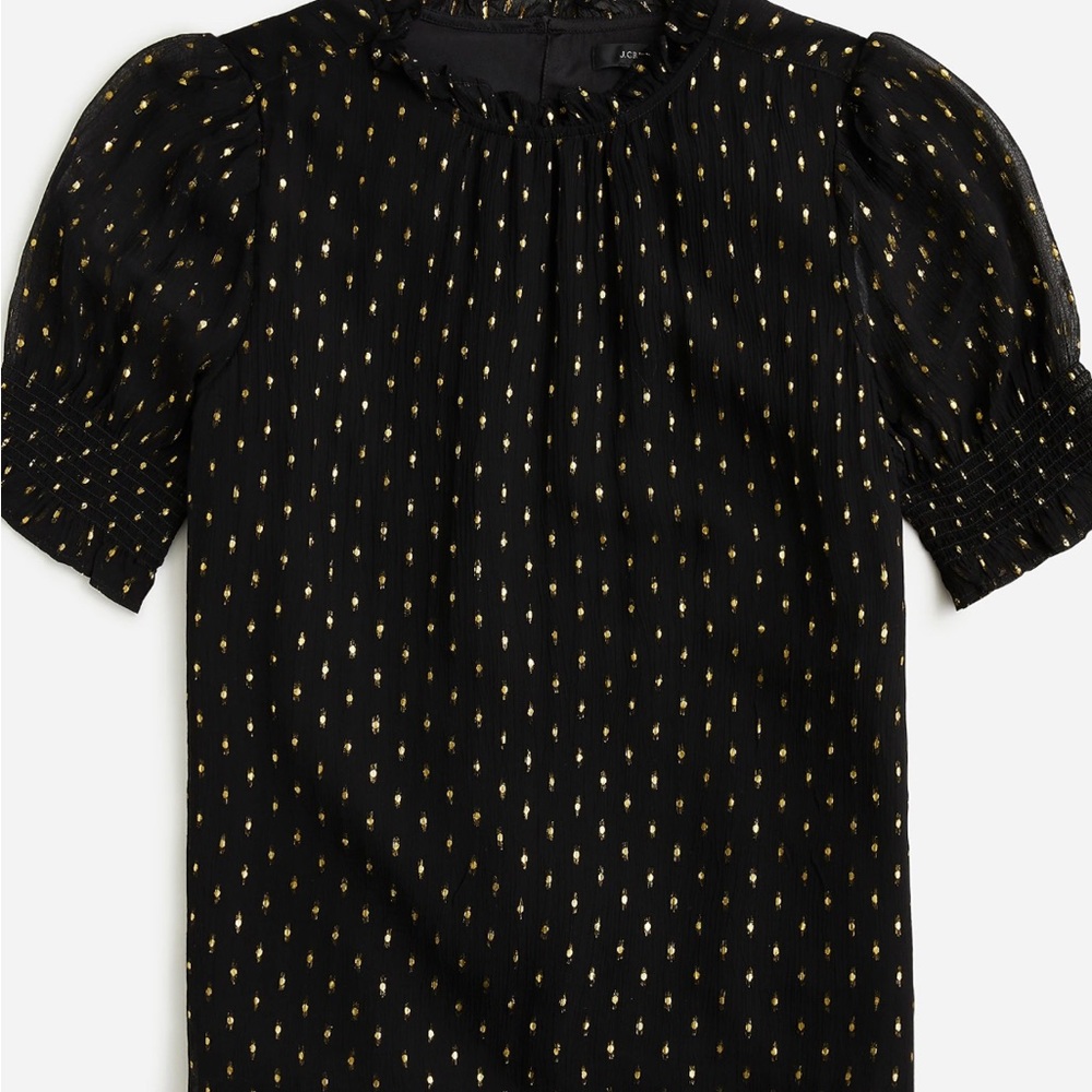 J. Crew puffed short sleeve blouse size M NWT